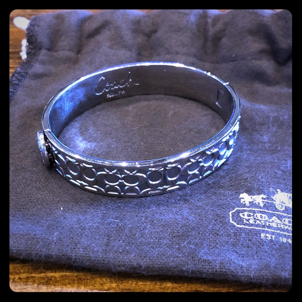 Authentic Coach Silver Logo Bracelet